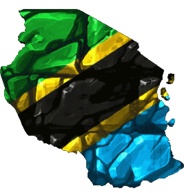 Carta Geografica Tanzania Africa Bandiere 