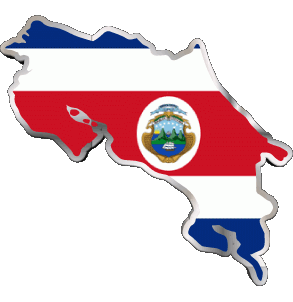 Carte Costa Rica Amériques Drapeaux 