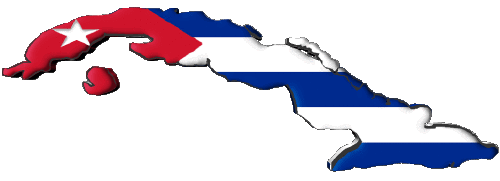 Mapa Cuba América Banderas 