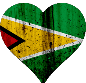 Heart Guyana America Flags 