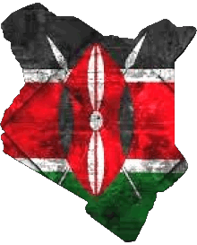 Carta Geografica Kenia Africa Bandiere 