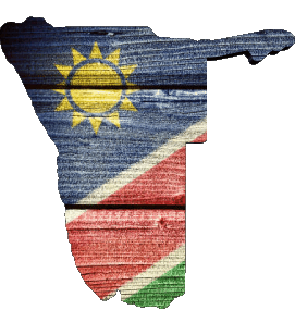 Karte Namibia Afrika Fahnen 