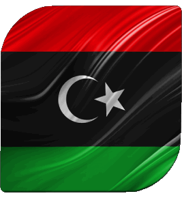 Square Libya Africa Flags 