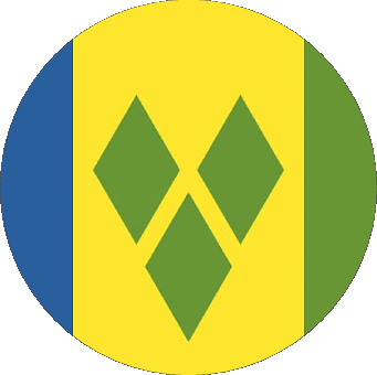 Rond Saint Vincent et les Grenadines Amériques Drapeaux 