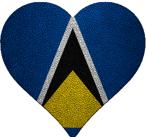 Coeur Sainte Lucie Amériques Drapeaux 
