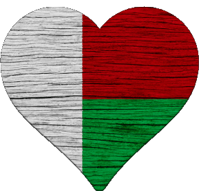 Coeur Madagascar Afrique Drapeaux 