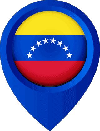 Standort-Pin Venezuela Amerika Fahnen 