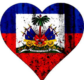 Heart Haiti America Flags 
