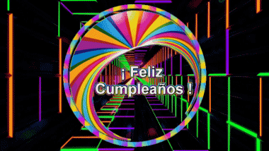 001 Fond Animé Abstracto - Geométrico Feliz Cumpleaños Espagnol Messages 