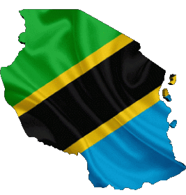 Karte Tansania Afrika Fahnen 