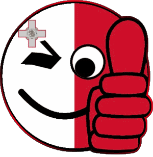 Smiley - OK Malta Europa Fahnen 