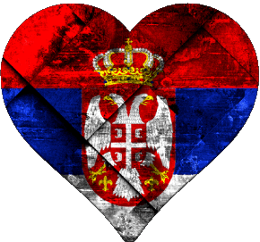 Corazón Serbia Europa Banderas 