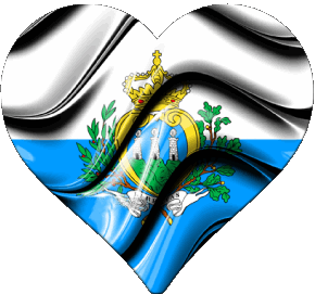 Herz San Marino Europa Fahnen 