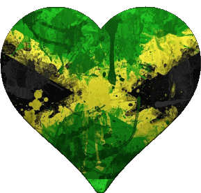 Heart Jamaica America Flags 