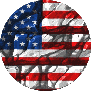 Round U.S.A - National America Flags 