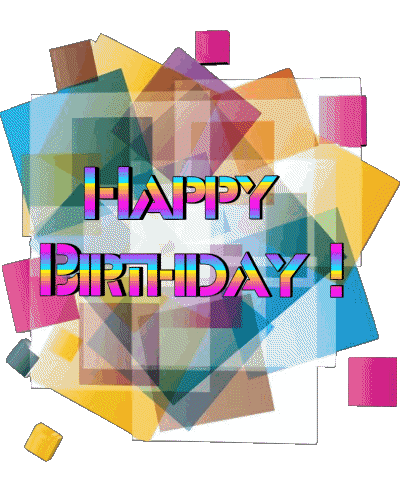 015 Transparent Background Abstract - Geometric Happy Birthday English Messages 