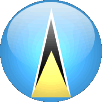 Round St. Lucia America Flags 