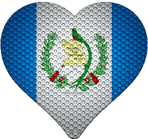 Coeur Guatemala Amériques Drapeaux 