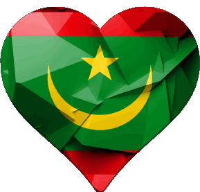 Coeur Mauritanie Afrique Drapeaux 