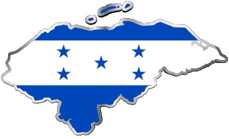 Map Honduras America Flags 