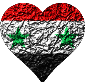 Corazón Siria Asia Banderas 