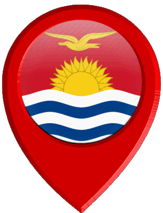 Epingle de Localisation Kiribati Océanie Drapeaux 