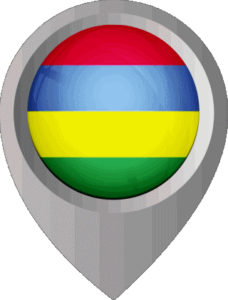 Epingle de Localisation Maurice Afrique Drapeaux 