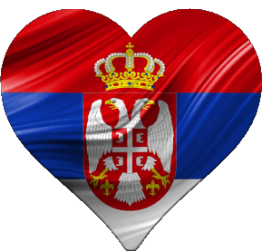Corazón Serbia Europa Banderas 