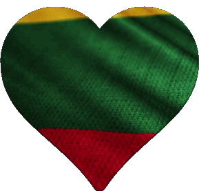 Coeur Lituanie Europe Drapeaux 