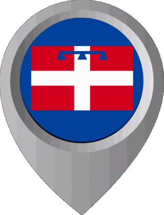 Marcador de ubicación Piemonte Italia Europa Banderas 