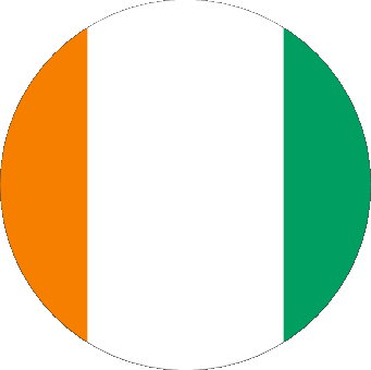 Round Ivory Coast Africa Flags 