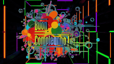001 Animated Background Astratto - Geometrico Buon Compleanno Italian Messages 