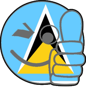 Smiley - OK St. Lucia America Flags 