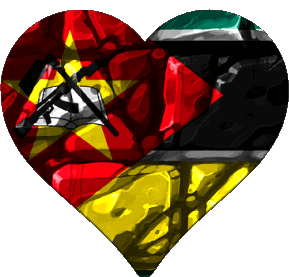 Coeur Mozambique Afrique Drapeaux 
