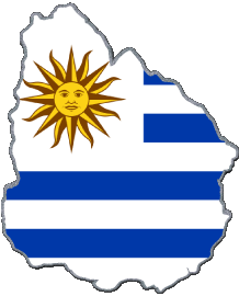 Map Uruguay America Flags 