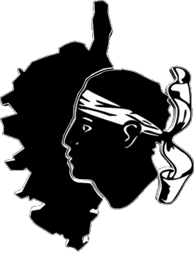 Karte Korsika Regionen Frankreich Fahnen 