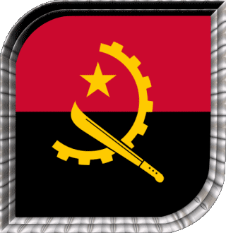 Square Angola Africa Flags 
