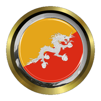 Rond - Anneaux Bhoutan Asie Drapeaux 
