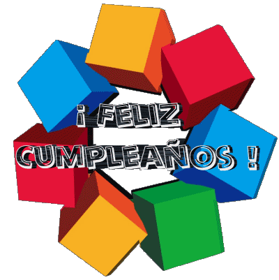 004 Transparenter Hintergrund Abstracto - Geométrico Feliz Cumpleaños Spanisch Nachrichten 