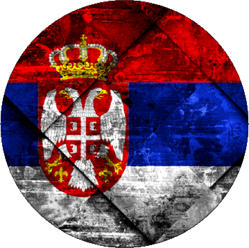 Round Serbia Europe Flags 