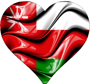 Cuore Oman Asia Bandiere 