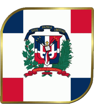 Quadrato Repubblica Dominicana America Bandiere 