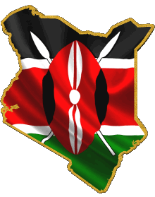 Mapa Kenia África Banderas 