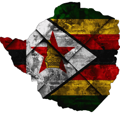 carte Zimbabwe Afrique Drapeaux 