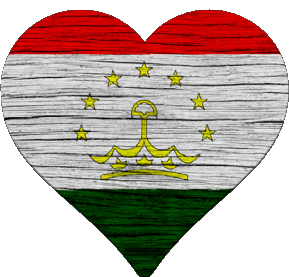 Heart Tajikistan Asia Flags 