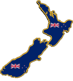 carte Nouvelle-Zélande Océanie Drapeaux 
