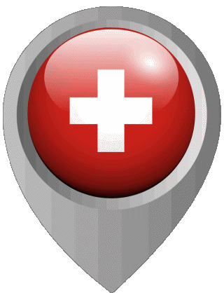 Location Pin Swiss Europe Flags 