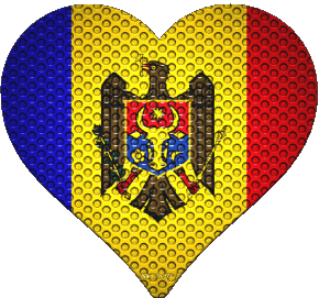 Corazón Moldavia Europa Banderas 