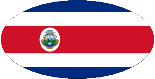Ovale 01 Costa Rica Amériques Drapeaux 