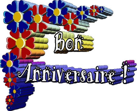 005 Transparent Background Floral Bon Anniversaire French Messages 